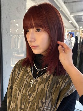 ノラ ヘアーサロン(NORA HAIR SALON) 【大久保】ダブルカラーでつくるチェリーレッドカラー