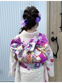 ヘアセット　編み下ろし