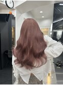 ココアピンクブラウン/ケアブリーチカラー/髪質改善/韓国風巻き