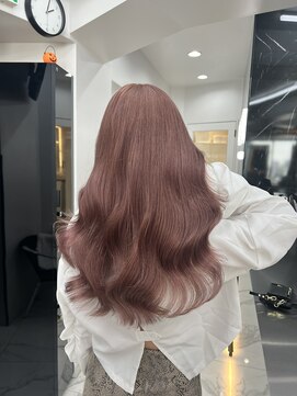 ラピス 渋谷本店(Lapis) ココアピンクブラウン/ケアブリーチカラー/髪質改善/韓国風巻き