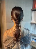 【ローポニーテール】結婚式/銀座/ヘアセット/アレンジ