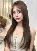 大人可愛い20代30代40代小顔ウルフレイヤーボブ丸み韓国ロング