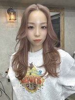 サニー 渋谷(SUNNY)&nbsp;ピンクベージュ、バタフライレイヤーカット、ダブルカラー