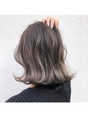 くびれショートボブ40代50代グレイカラー白髪染め白髪ぼかし