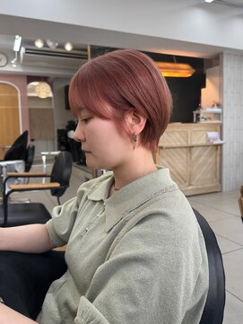 キビト(kibito) 新宿若松河田曙橋ビンクベージュマッシュショート20代30代40代