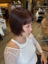 アートラセツコ(a-to la Setsuko)&nbsp;ボブハッシュカット　暖色カラー