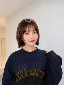 フォト 新宿三丁目(foto) 地毛風縮毛矯正韓国風顔まわりレイヤー小顔ボブ切りっぱなしボブ