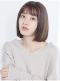 大人可愛いナチュラルストレートボブ20代30代40代（面長解消）