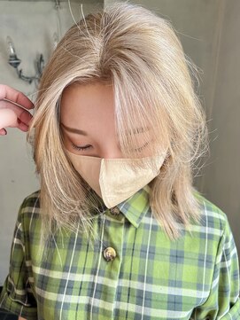 アンリ(Henri) 【かしむらゆうか】ベージュカラー/ブリーチ/ケアブリーチ/ボブ