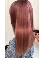 シャルム バイ アローズ 久留米店(CHARM BY AROSE)&nbsp;艶髪ピンクベージュハイトーンダブルカラーストレート20代30代