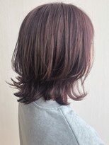 ナンバー(number+)&nbsp;20代30代ピンクベージュミディアムウルフ伸ばしかけ