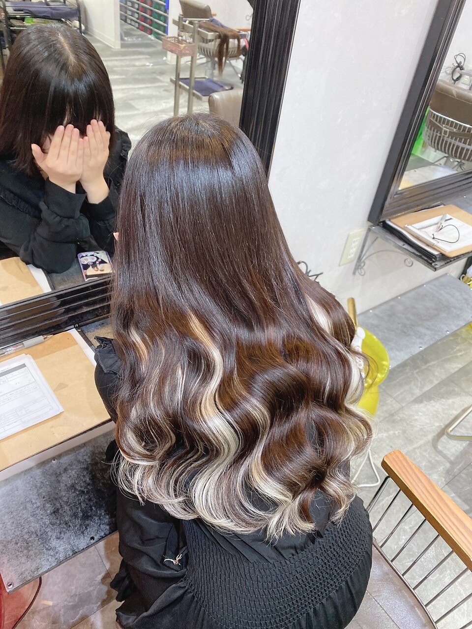 チョコレート×ホワイトベージュ#シールエクステ#韓国#小倉：L200490082