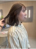 【sida 池村】切りっぱなし20代ミディアムグレージュカラー