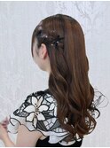 推し活 ライブ 量産型 ハーフツイン×ラメwax＋ベロアリボン
