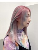 ケアブリーチを使用したデザインカラー スタイリストchiaki