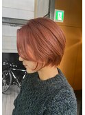 前下がりショートスタイル×オレンジベージュ
