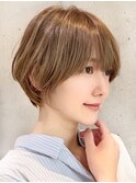 Say.ショートボブホワイトグレージュミニウルフぱっつん前髪青山