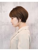 20代30代40代大人丸みショートボブ×前髪あり