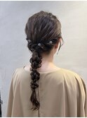 編みおろしアレンジ　ヘアセット　momoko