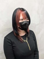 エント(ent) ブロックカラー*ミディアムレイヤーカット