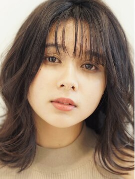 ルネ(Renai) 大人可愛い外ハネくびれ小顔ミディシースルーバングナチュラル