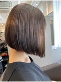 切りっぱなし×ボブ女子×心斎橋×内巻きボブ×インナーカラー