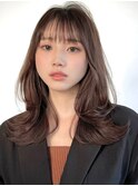 ナチュラルくびれレイヤーカット/20代30代40代/ボブルフ小顔前髪