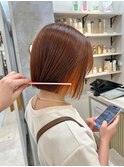 ボブ ミルクティーベージュ 艶髪 髪質改善カラー ショート