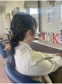 編みおろしヘアセット♪