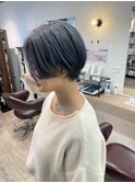 大人ショートボブ丸みショートカットマッシュショート前髪あり