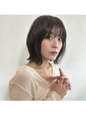ラベンダーグレージュ×ボブ
