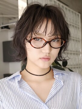 テクネ 天神大名(techne) 天神顔周りレイヤーカットミディアムボブパーマレイヤーパーマ