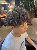 プードルパーマ×波巻きパーマ×ツーブロックメンズヘア