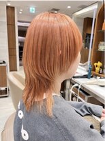 ピークアブー アヴェダ ギンザシックス(PEEK-A-BOO AVEDA GINZASIX) ウルフヘア/ペールオレンジ/オレンジ/ハイトーン/ブリーチ◆