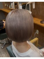 ヘアーサロン アトリエ(Hair salon ATORIE) コンパクトボブブリーチカラーミルクティーベージュ