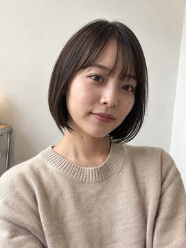 テーラヘアー 我孫子店(TELA HAIR) 【小顔見え】前髪ありショートボブ