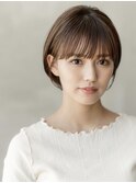 大人かわいいピンクベージュインナーカラーマッシュショートボブ