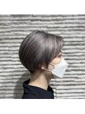 ショート／アッシュ／ハイライト／グレー／くびれショート/川口