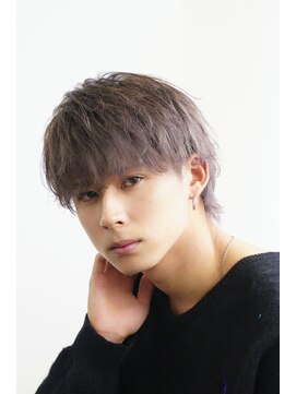 ゴールドシブヤ(GOALD SHIBUYA) マッシュ ウルフ ハイトーン ブリーチカラー ミルクティ