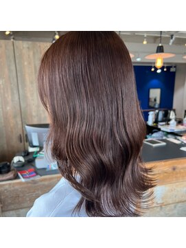 ミル 今治(1003 mille IMABALI) ブリーチ無し！ピンクベージュのミディアムヘア