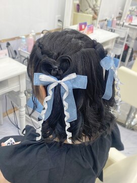 ヘアセットアリエス(aries) ハートハーフツイン