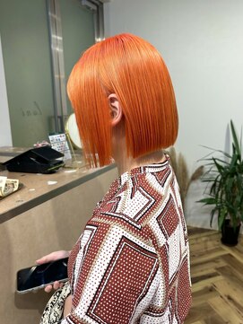 ラニヘアサロン(lani hair salon) オレンジボブ/ハイトーン/ボブ/暖色カラー