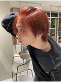 暖色カラーダブルカラー赤オレンジブラウン