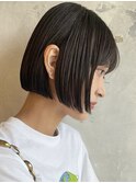 上乃裏タッセルボブ丸みショート黒髪ショートベリーショート韓国