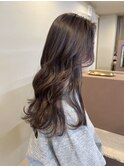 ラベンダーブラウン × レイヤーカット