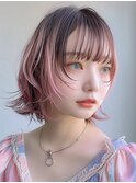 イメチェンワイドバングホワイトブロンド