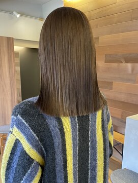 ヘア プロデュース キュオン(hair produce CUEON.) 切りっぱなしロブ×まろやかグレージュ
