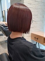 アーロン(aaron)&nbsp;お客様stlye☆切りっぱなしボブ×ルビーカラー