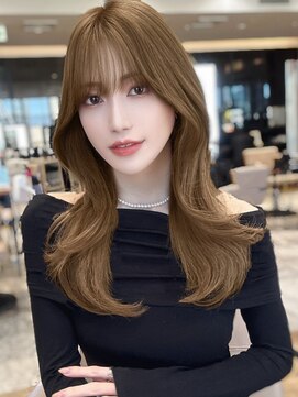 エインアンリー 明治神宮前(AIN.ANLY.) シースルーぱっつん前髪シャギーレイヤーロング韓国ヘア