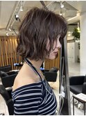 ◎ミディアムパーマデジタルパーマボブパーマチェリーブラウン